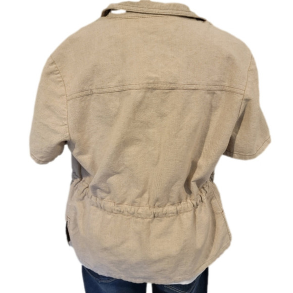 BOBBIE Brooks Short Sleeve Button Down Top With Tied Waist Size M - Picture 8 of 11